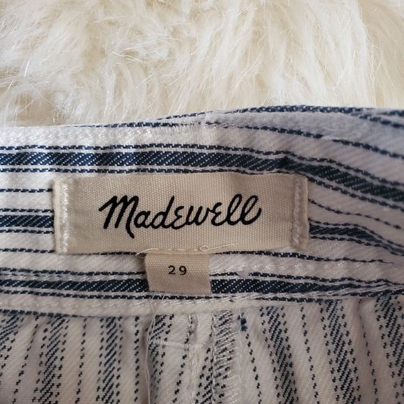 Madewell Emmett Wide Leg Crop Pants in Stripe Button Front Edition Size 29 - Picture 9 of 15